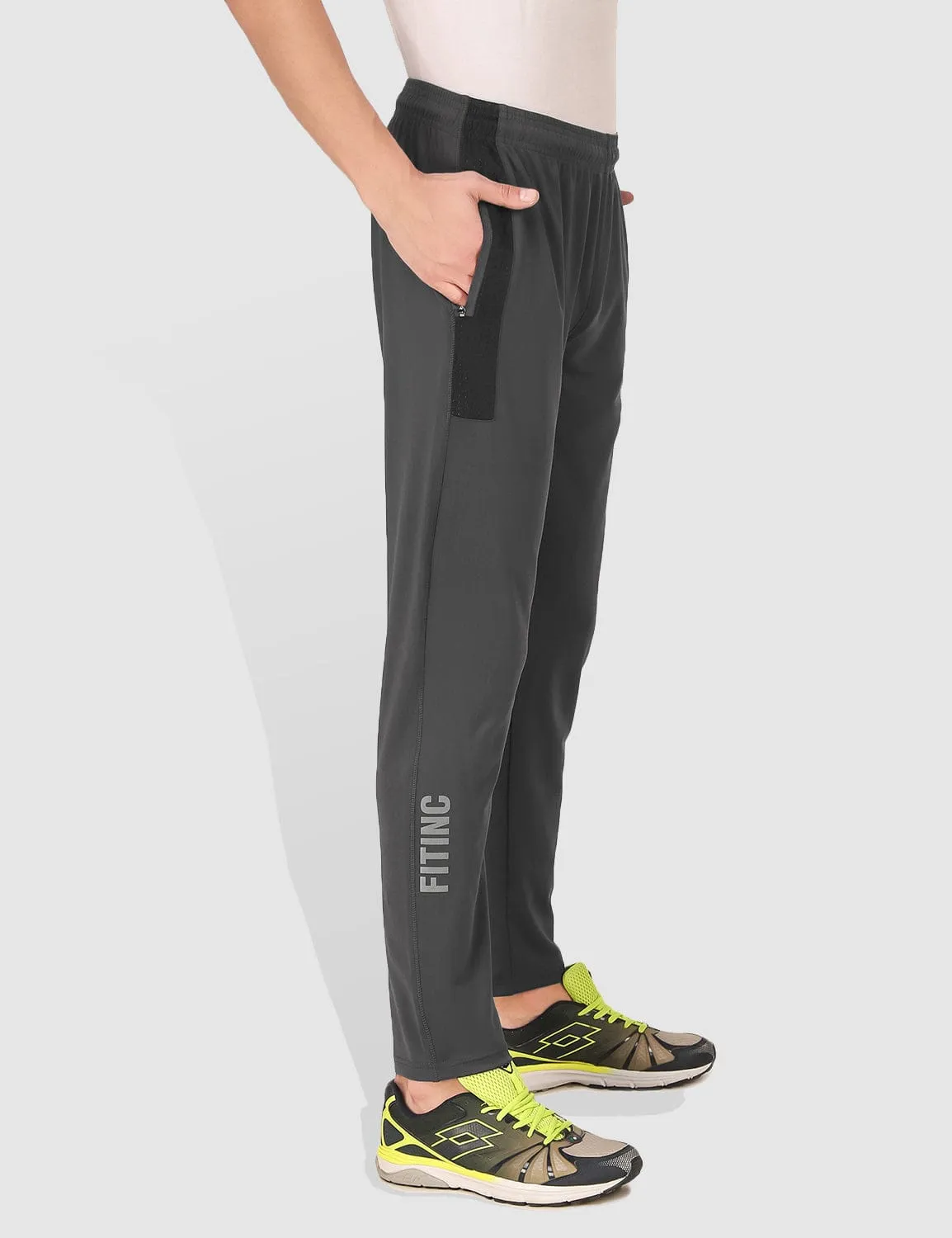 Layered Look Fitinc Regular fit Grey Activewear Trackpant