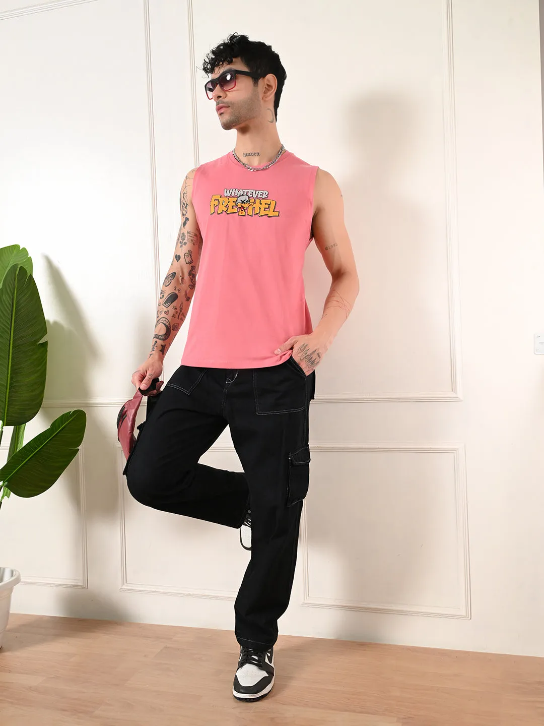 Easy-wear Whatever Cotton Sando ?C Peach Stylish Look