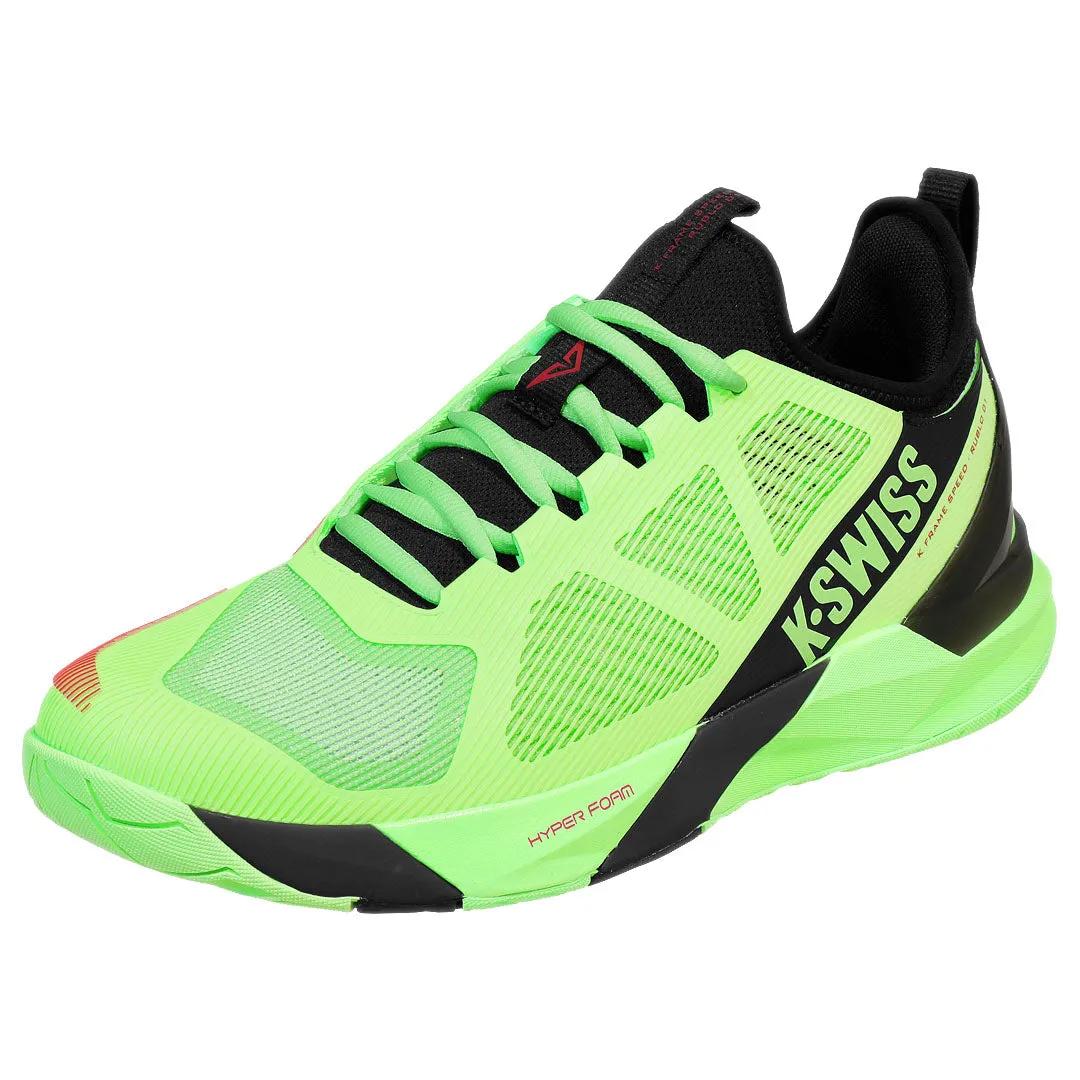 Mesh Upper Anti Odor Treatment K-Swiss Men's K-Frame Speed Rublo - Soft Neon Green/Black