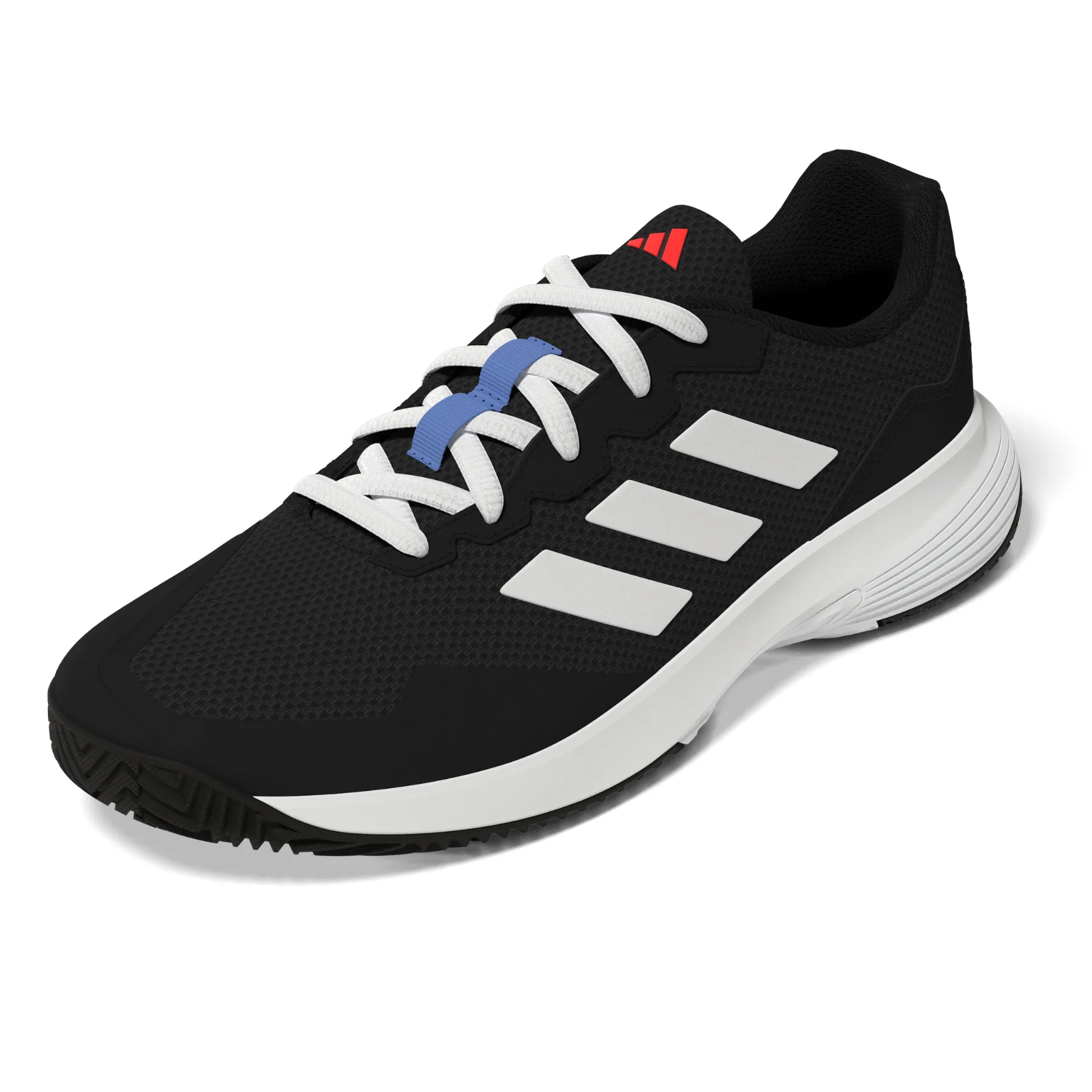 Adjustable Straps Adidas Performance Game Court 2.0 Men Tennis Shoes - Core Black/Ftw White/Solar Red