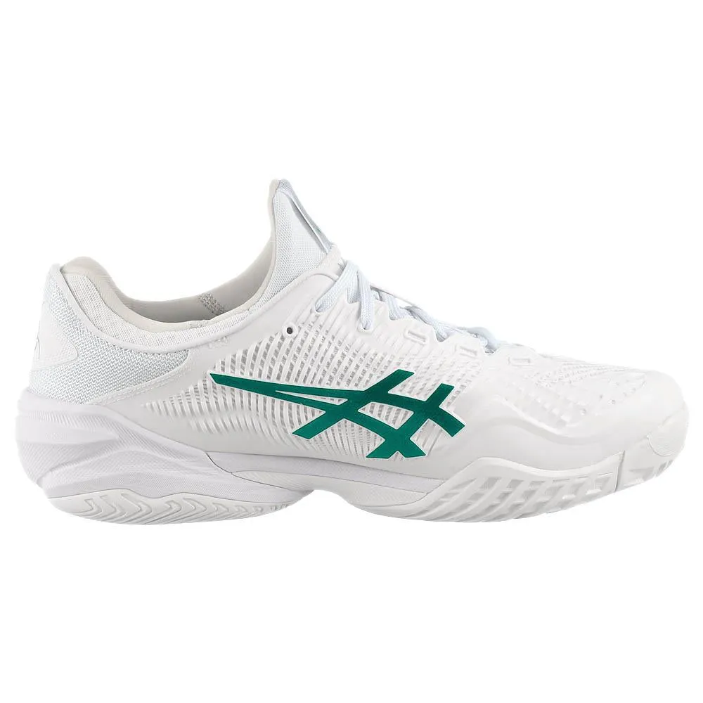 Asics Men's Court FF 3 Novak - White/Pitch Green Ultra Lightweight Frame Dynamic Flex Grooves