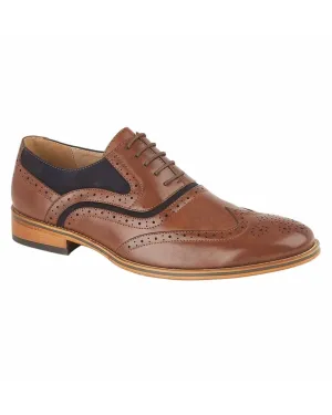 Abrasion Resistant Toe Joint Care Goor Mens Synthetic Suede Brogue Oxford Shoes