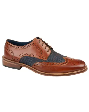Cool Pop Ergonomic Footbed Roamers Mens 4 Eyelet Wing Brogue Oxford Shoes