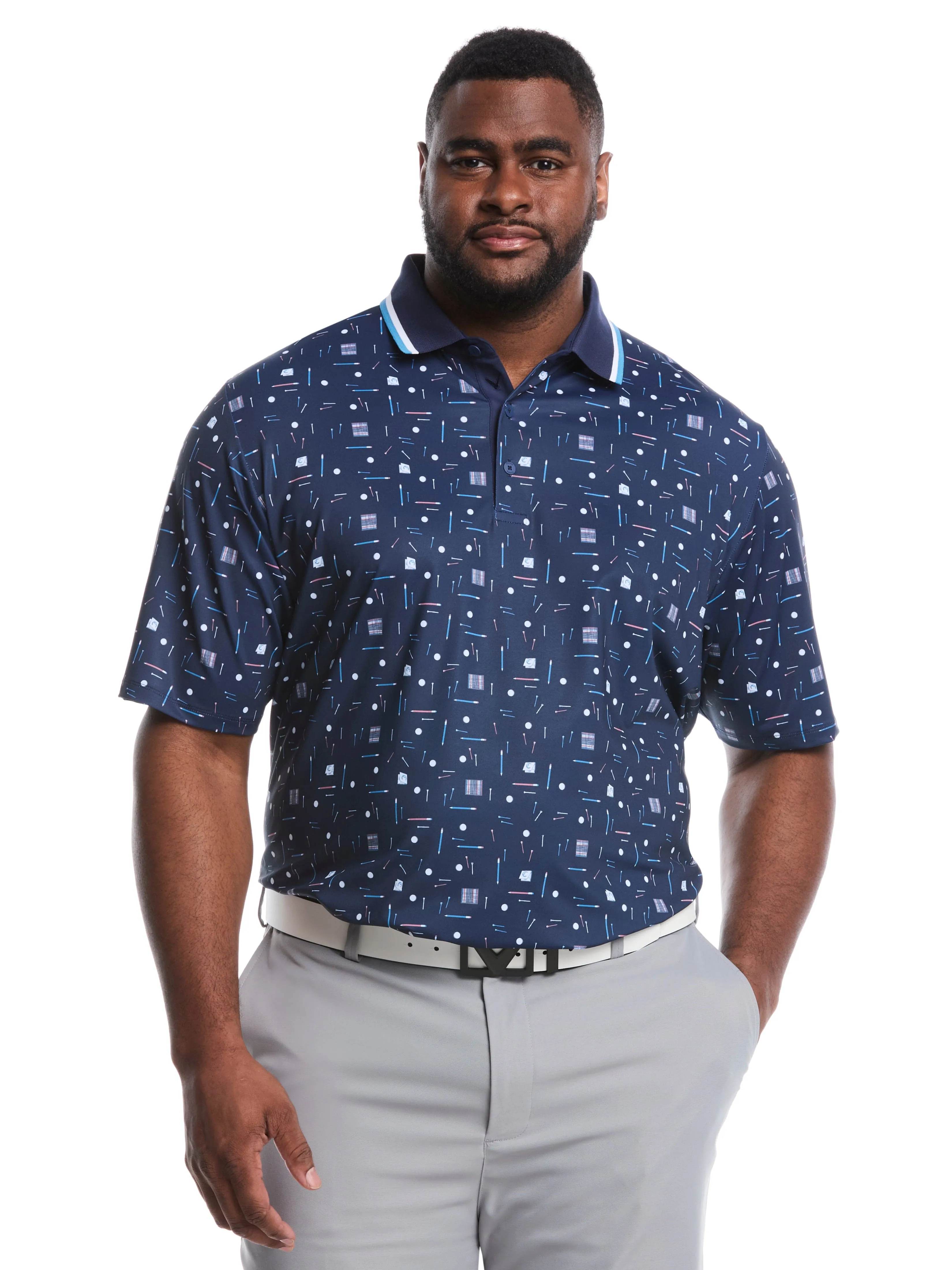 Big & Tall Golf Collection Print Golf Polo Everyday Style Soft Texture