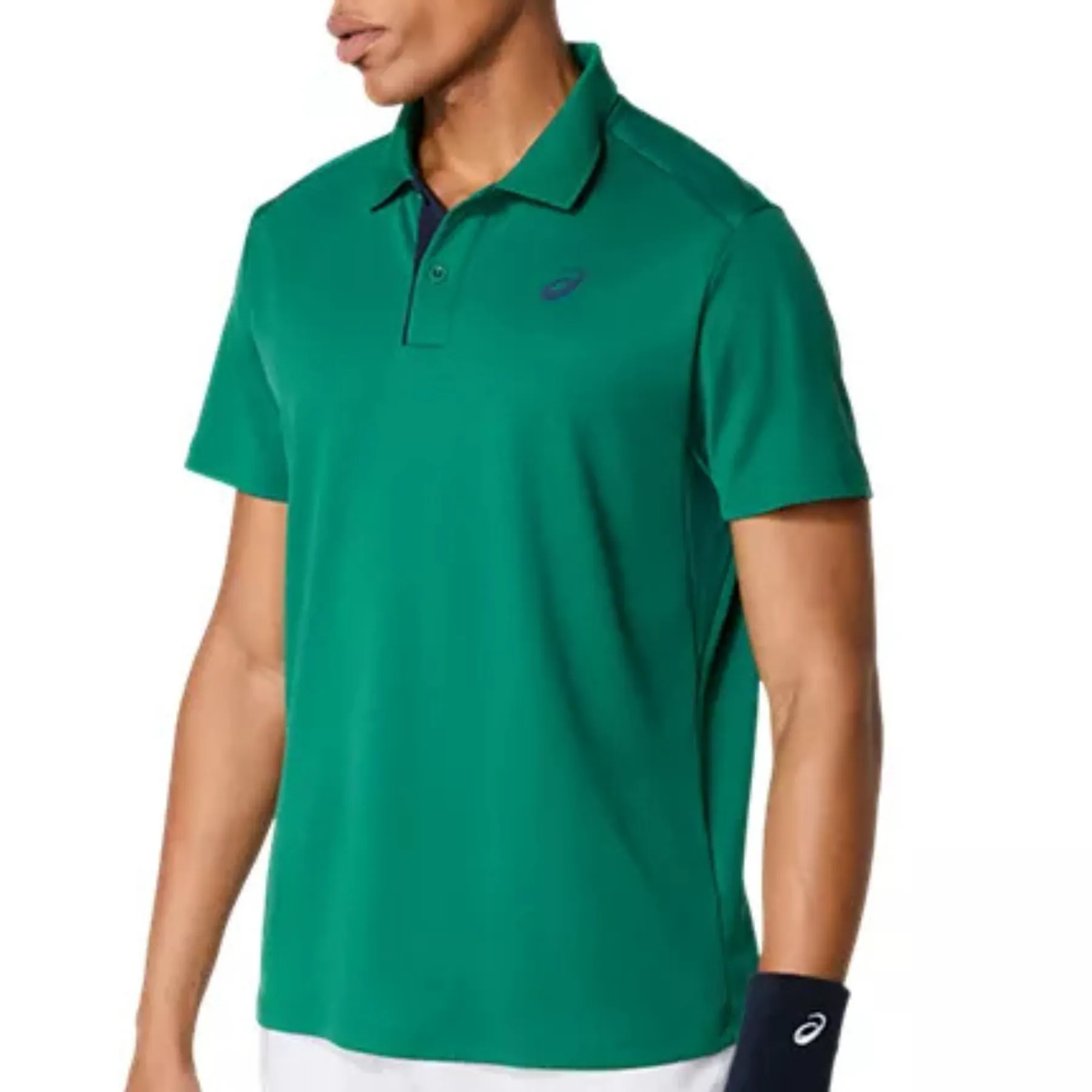 Asics Court Mens Tennis Polo - Jasper Green Stylish Top Relaxed Layers