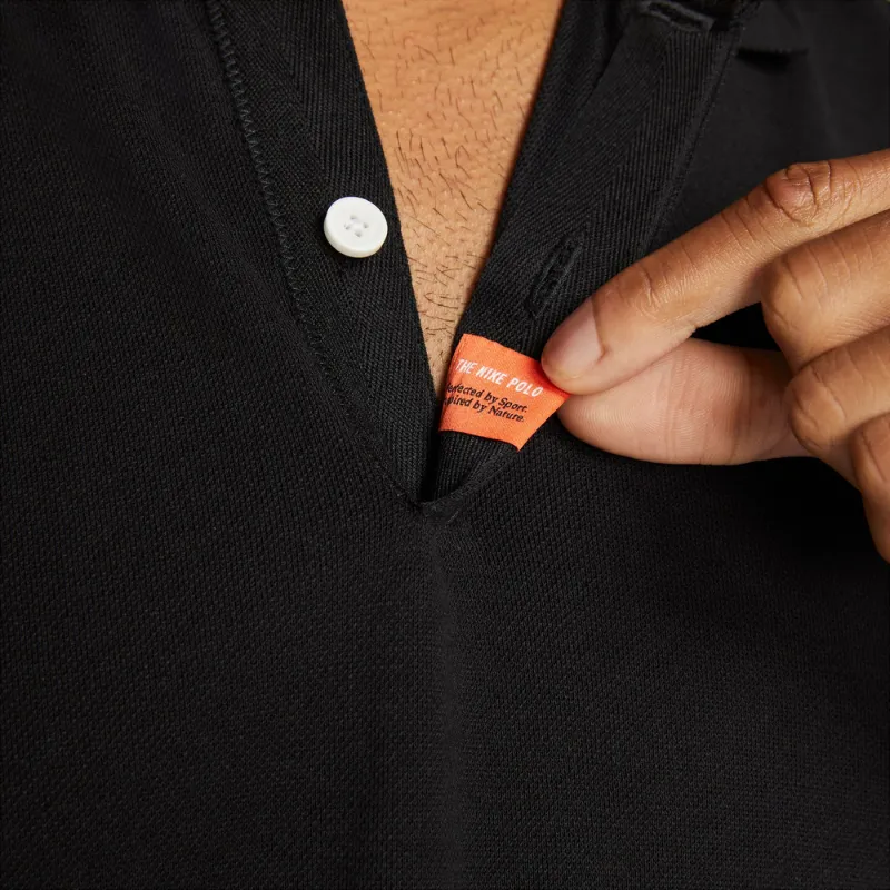 Nike Men Slim Fit Tennis Polo Shirt - Black Tagless Collar