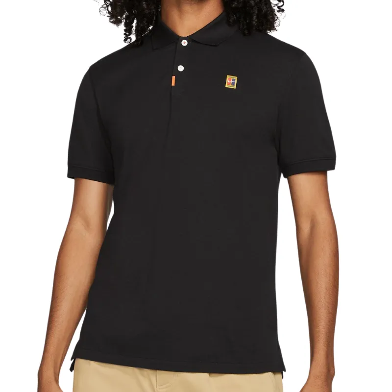 Urban Chic Work Appropriate Nike Men Slim Fit Tennis Polo Shirt - Black