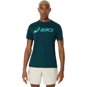 Asics Match Seasonal Graphic Mens Tee - Saxon Green Versatile Layering Piece Timeless Design