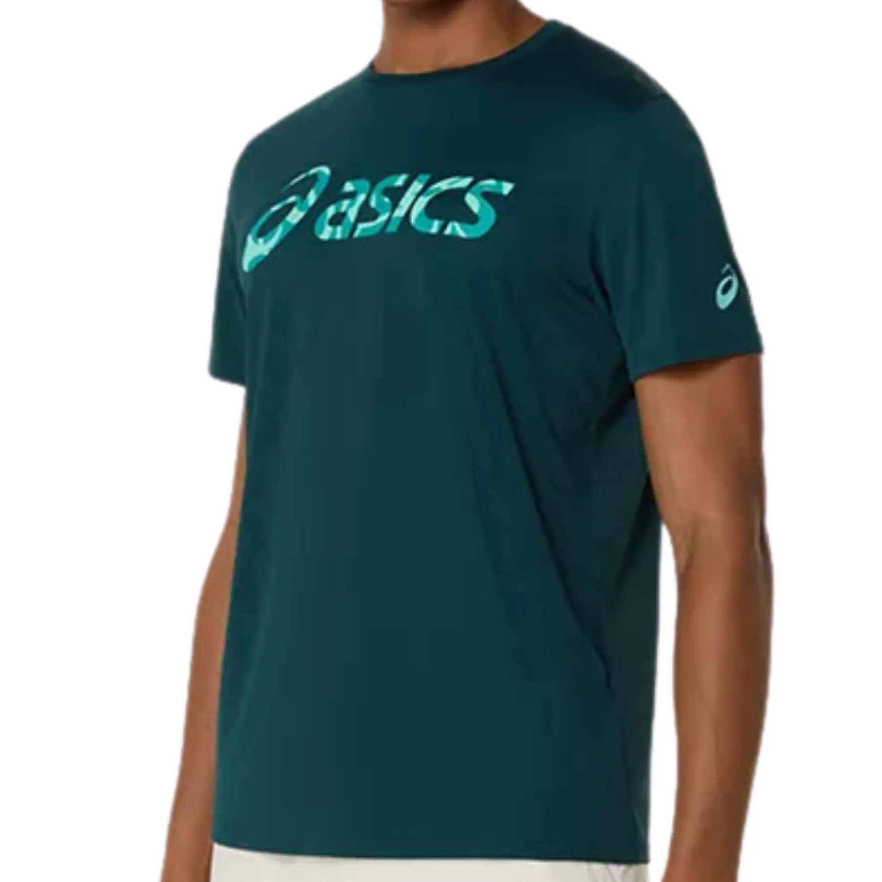 Asics Match Seasonal Graphic Mens Tee - Saxon Green Oversized Fit Stylish and Comfortable