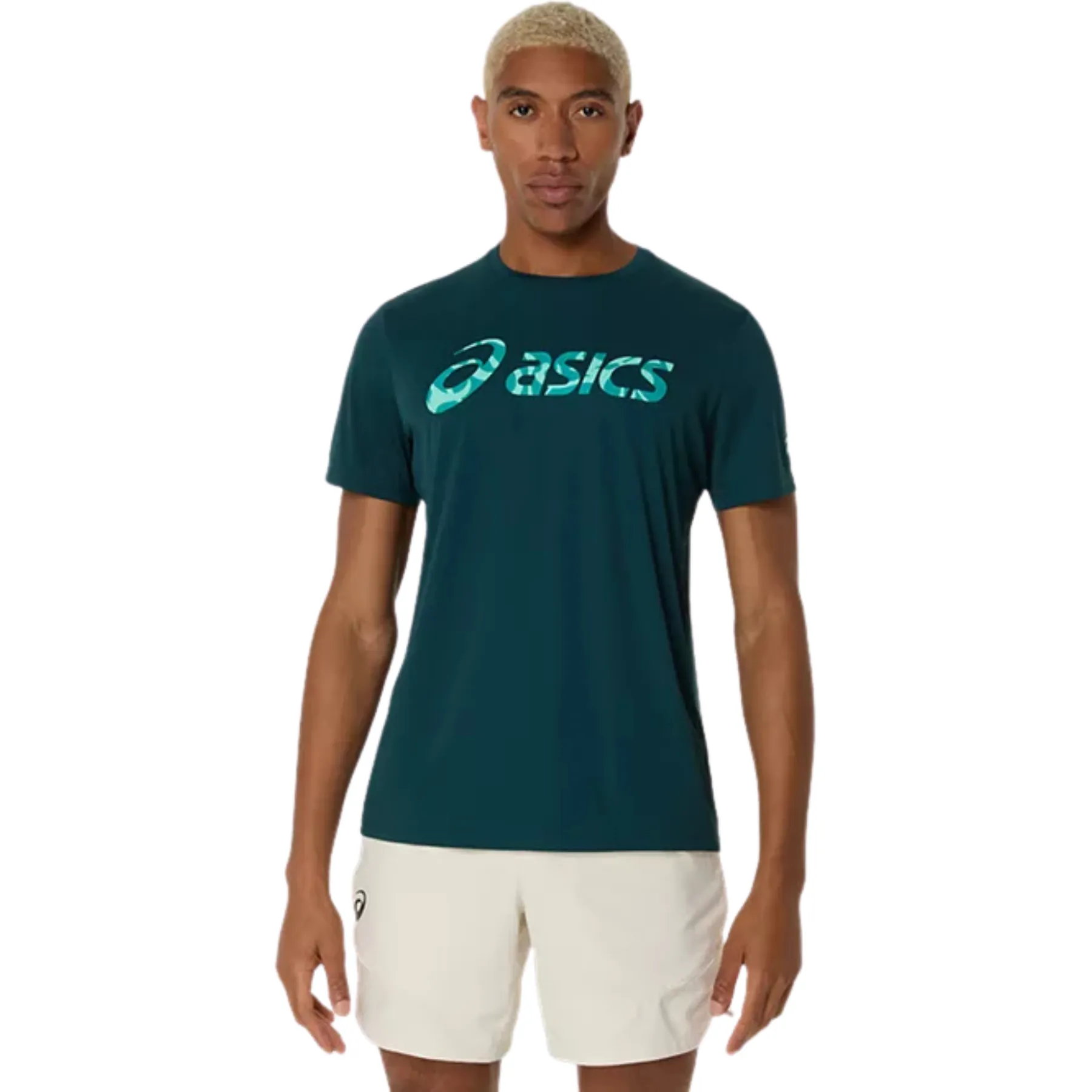 Asics Match Seasonal Graphic Mens Tee - Saxon Green Versatile Layering Piece Timeless Design