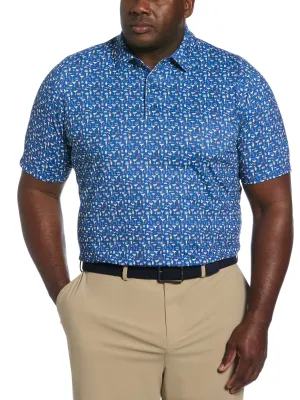 Big & Tall Cocktail Print Polo DoubleLayered Fabric