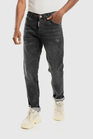 Nature Lover Gym Ready Music Event Front Wash With Splatter Colors Heather Black Jeans