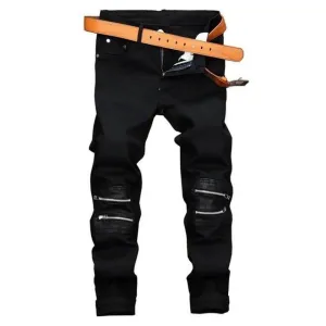 West Louis? Black Masculina Cotton Jeans Travel Outfit Music Event Holiday Vibes High Quality