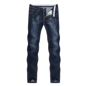 West Louis? Casual Style Slim Dark Blue Denim Jeans Neutral Daily Wear Adult Fashion Crisp Look