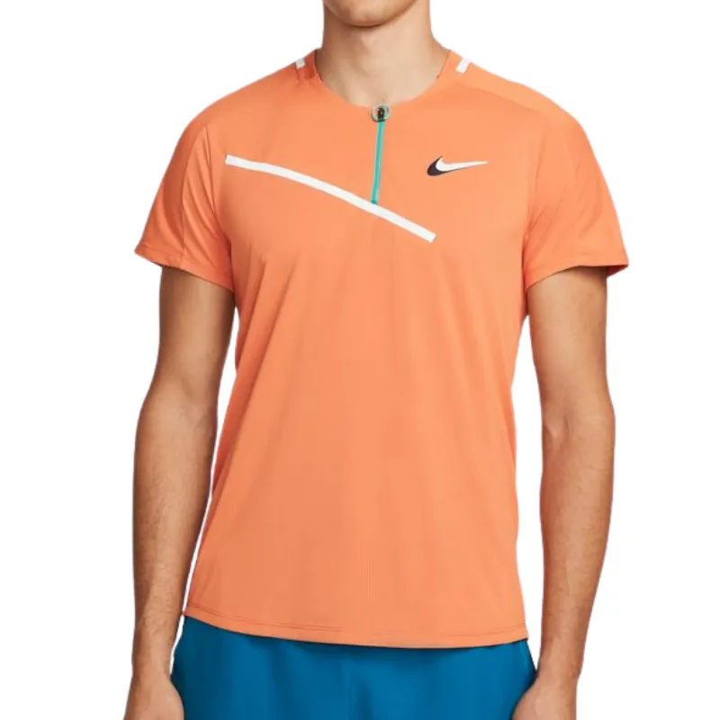 Effortless Look Nike Court Slam Mens Tennis Polo - Hot Curry/White
