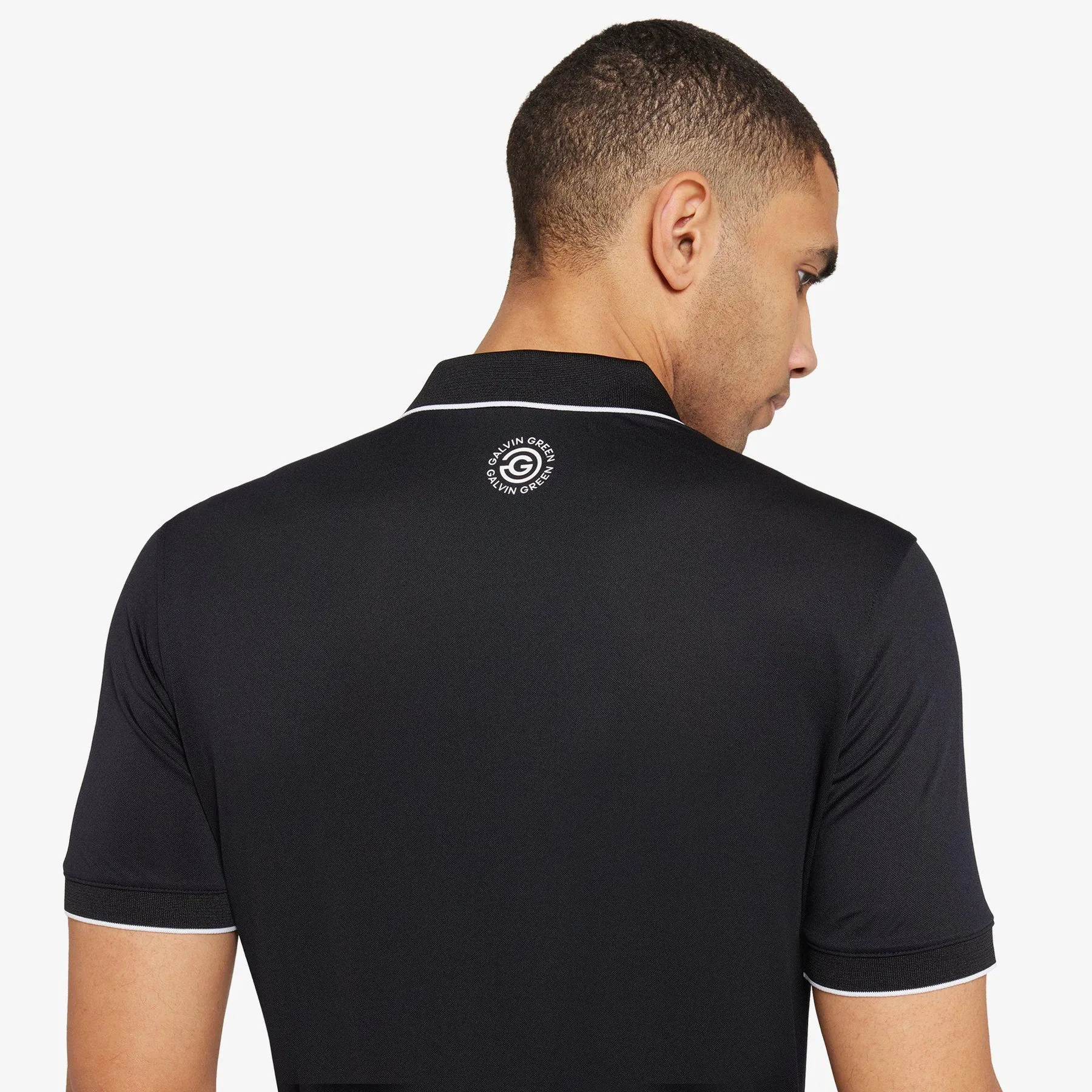 Stretch Fabric Construction Galvin Green Marty Golf Shirt - Black