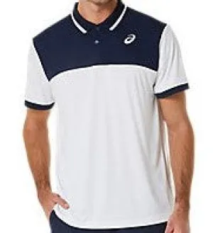 Performance Comfort Asics Brilliant White/Midnight Court Polo Men Tennis Shirt