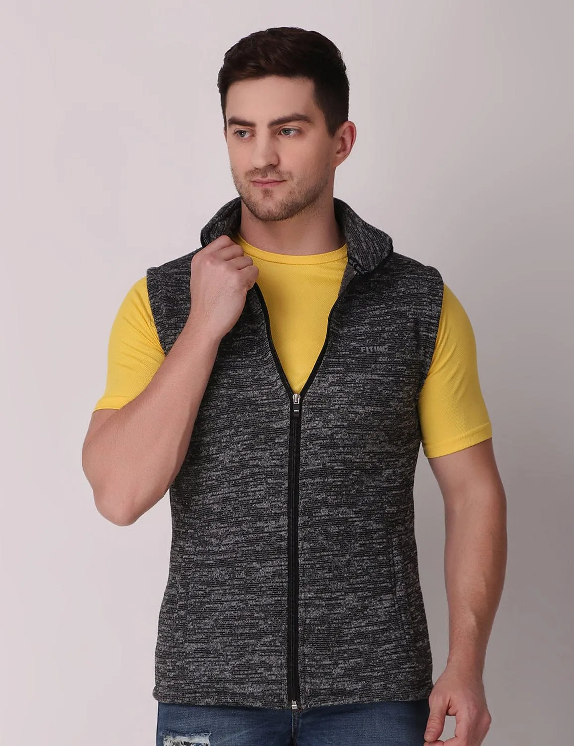 Ultra-Warm Fleece Jacket - Melange Black QuickDry Zero Core