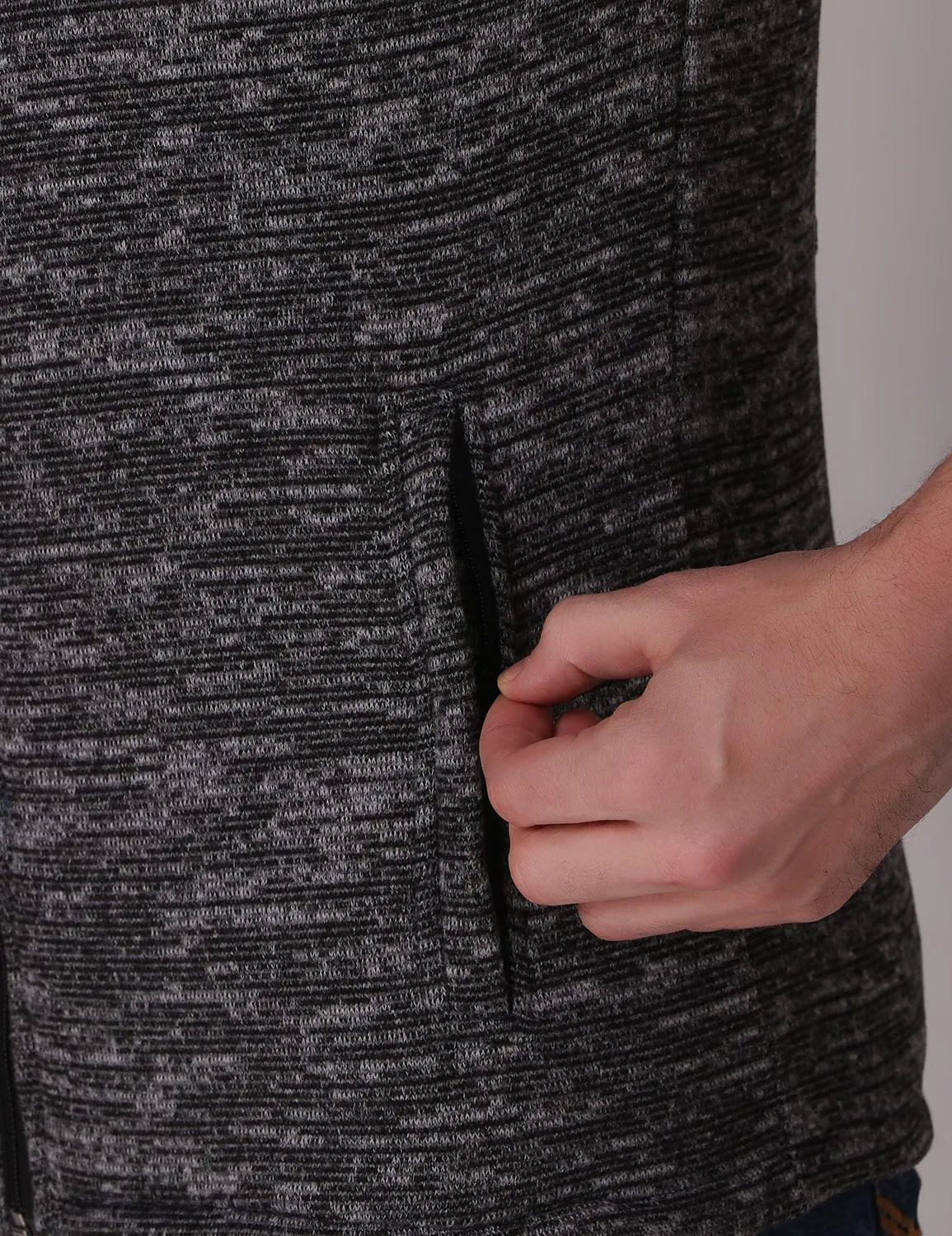 Ultra-Warm Fleece Jacket - Melange Black NonIrritating Fable Core