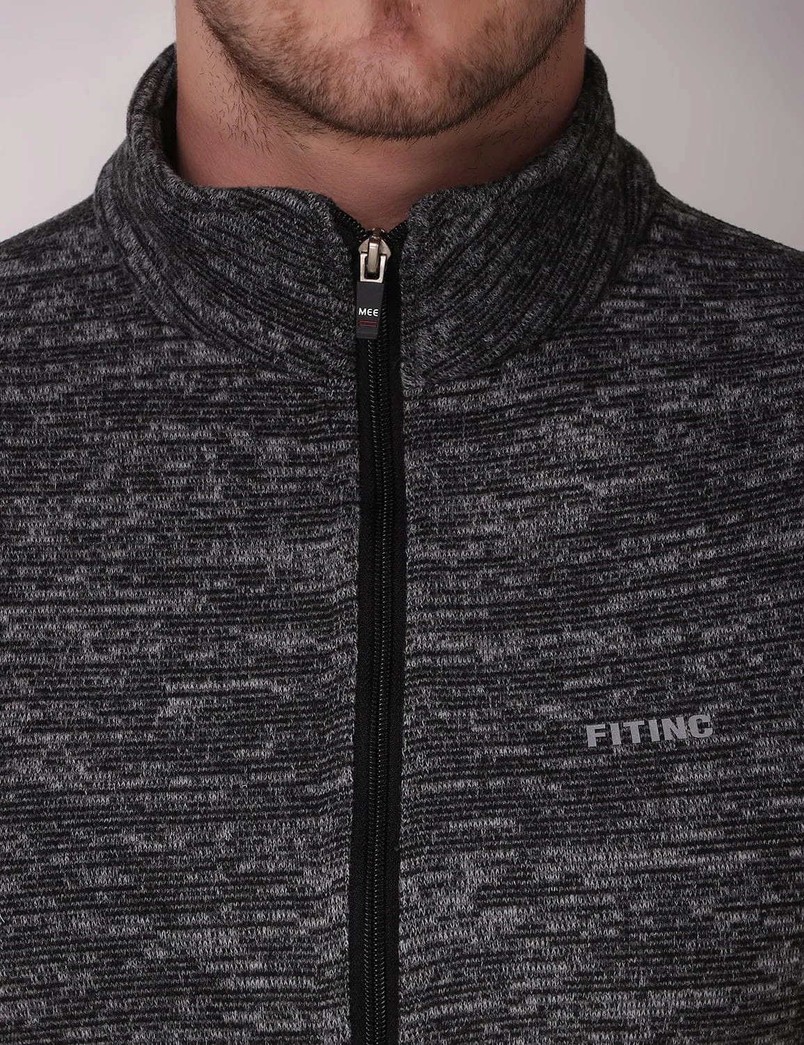 Ultra-Warm Fleece Jacket - Melange Black Windproof Outer Layer
