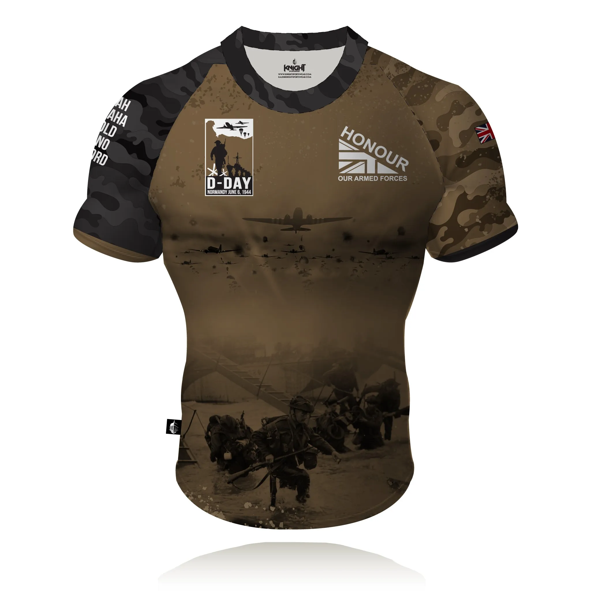 Honour Our Armed Forces D-Day - Operation Overlord - Rugby/Training Shirt (CLEARANCE) Soft Lining EcoFriendly Dye