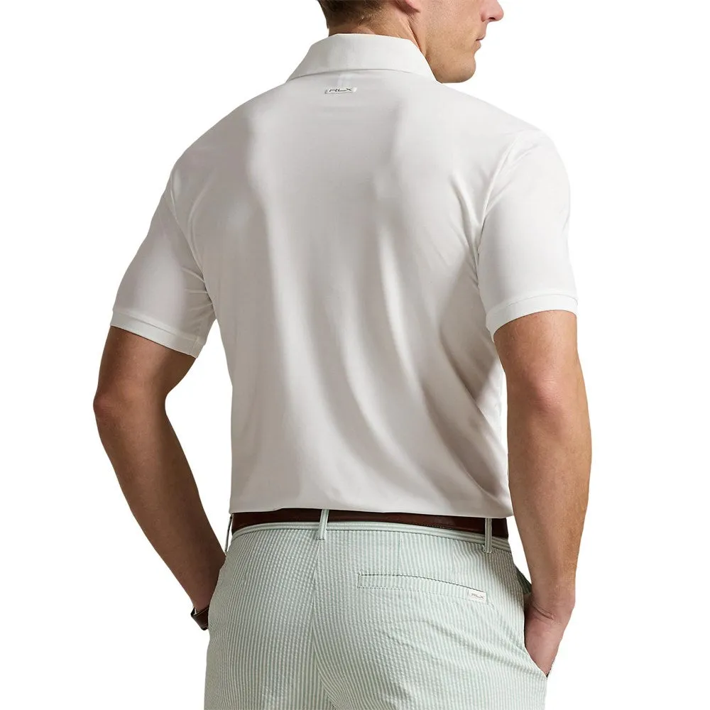 RLX Ralph Lauren Lightweight Airflow Jersey Golf Polo Shirt - Ceramic White Fitted Top