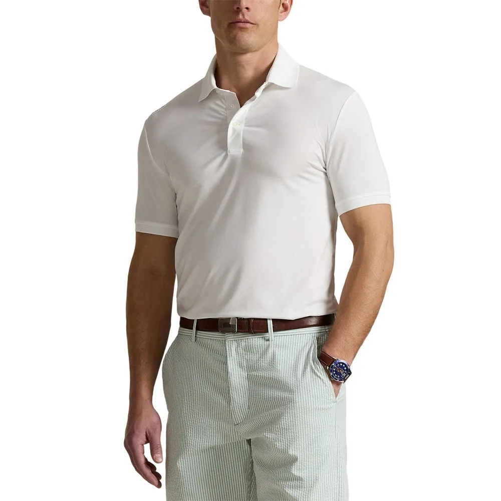 Fitted Top TemperatureRegulating Layer RLX Ralph Lauren Lightweight Airflow Jersey Golf Polo Shirt - Ceramic White