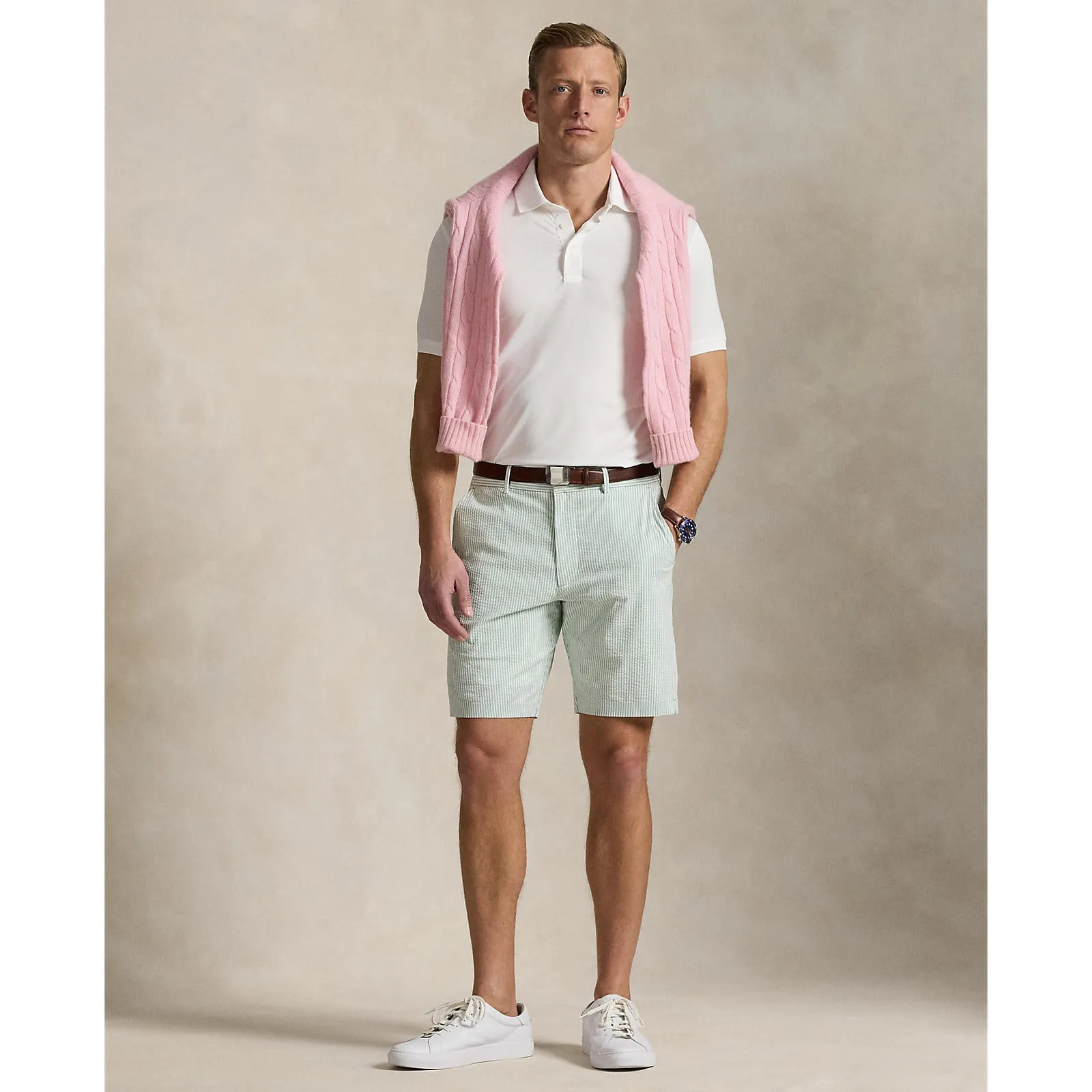 RLX Ralph Lauren Lightweight Airflow Jersey Golf Polo Shirt - Ceramic White Elegant Fit