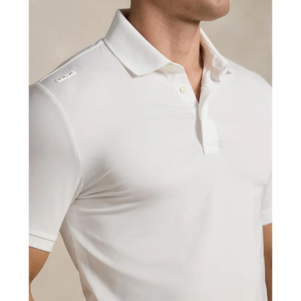 Holiday Outfit Polished Comfort RLX Ralph Lauren Lightweight Airflow Jersey Golf Polo Shirt - Ceramic White