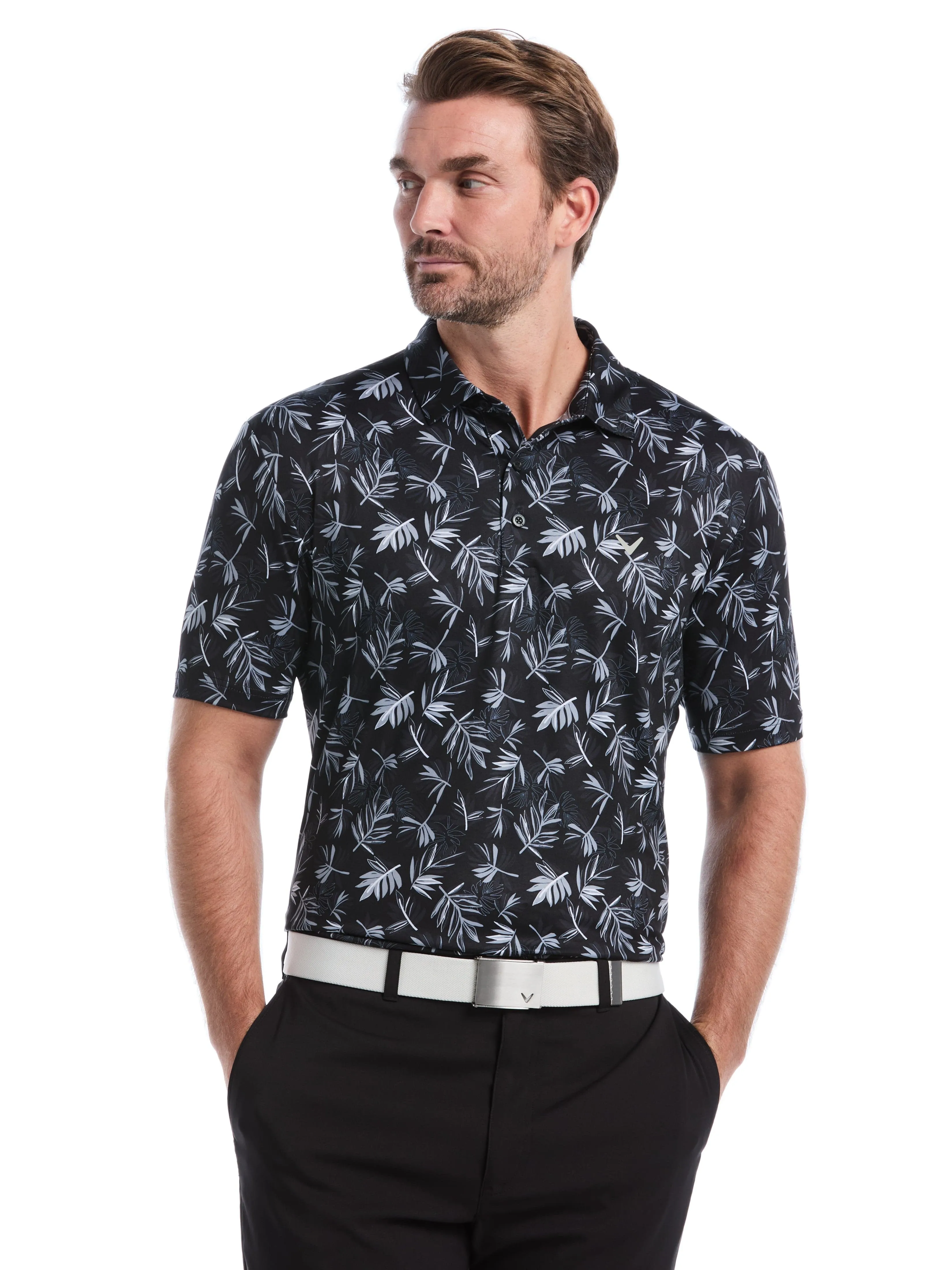 Mens Floral Polo warm weather