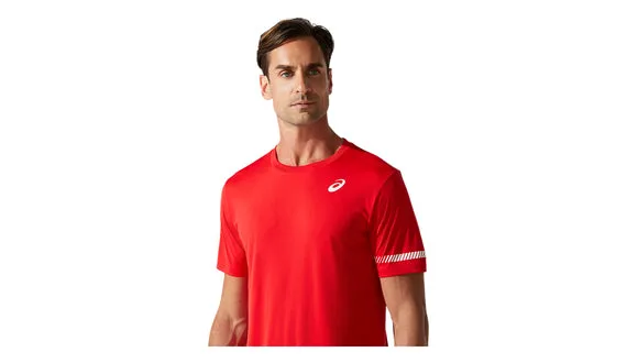 Asics Court SS Tee - Classic Red MoistureWicking