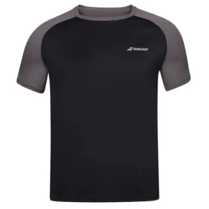 Babolat Play Crew Neck Men's Tee - Black/Black No-Shrink Fabric