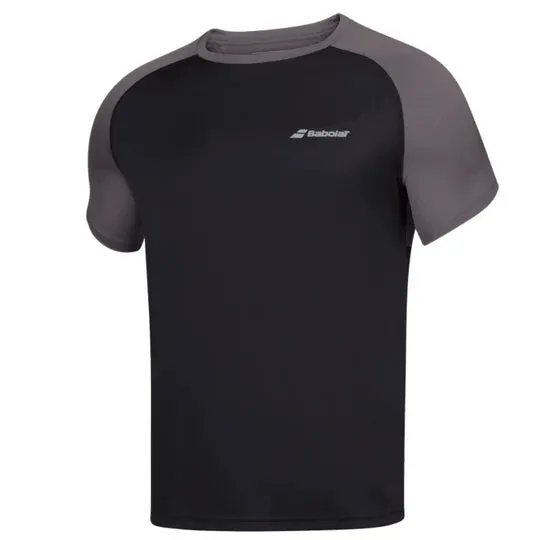 Babolat Play Crew Neck Men's Tee - Black/Black Minimal Fashion