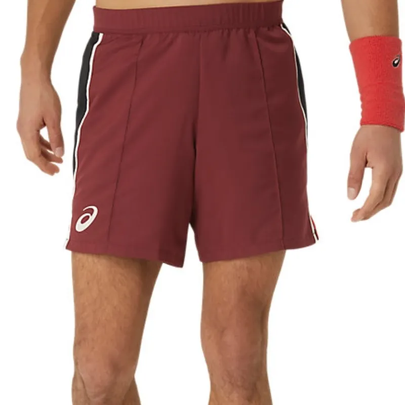 No Pinch Asics Match 7 Inch Men Tennis Short - Antique Red