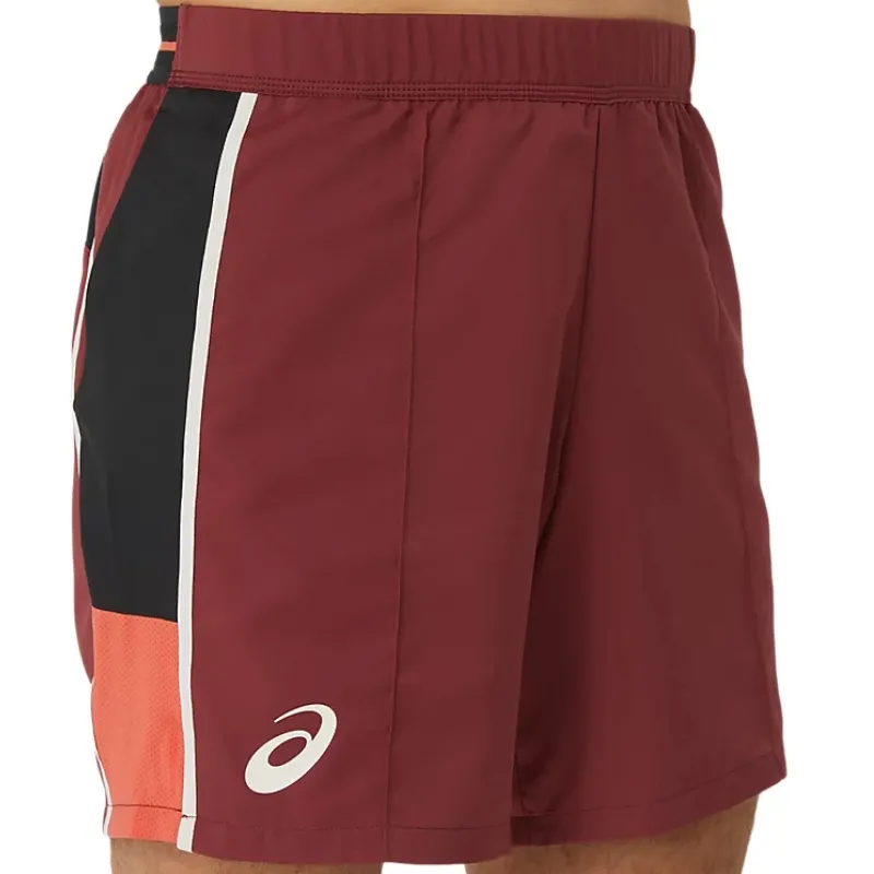 Flexible Stitching Asics Match 7 Inch Men Tennis Short - Antique Red
