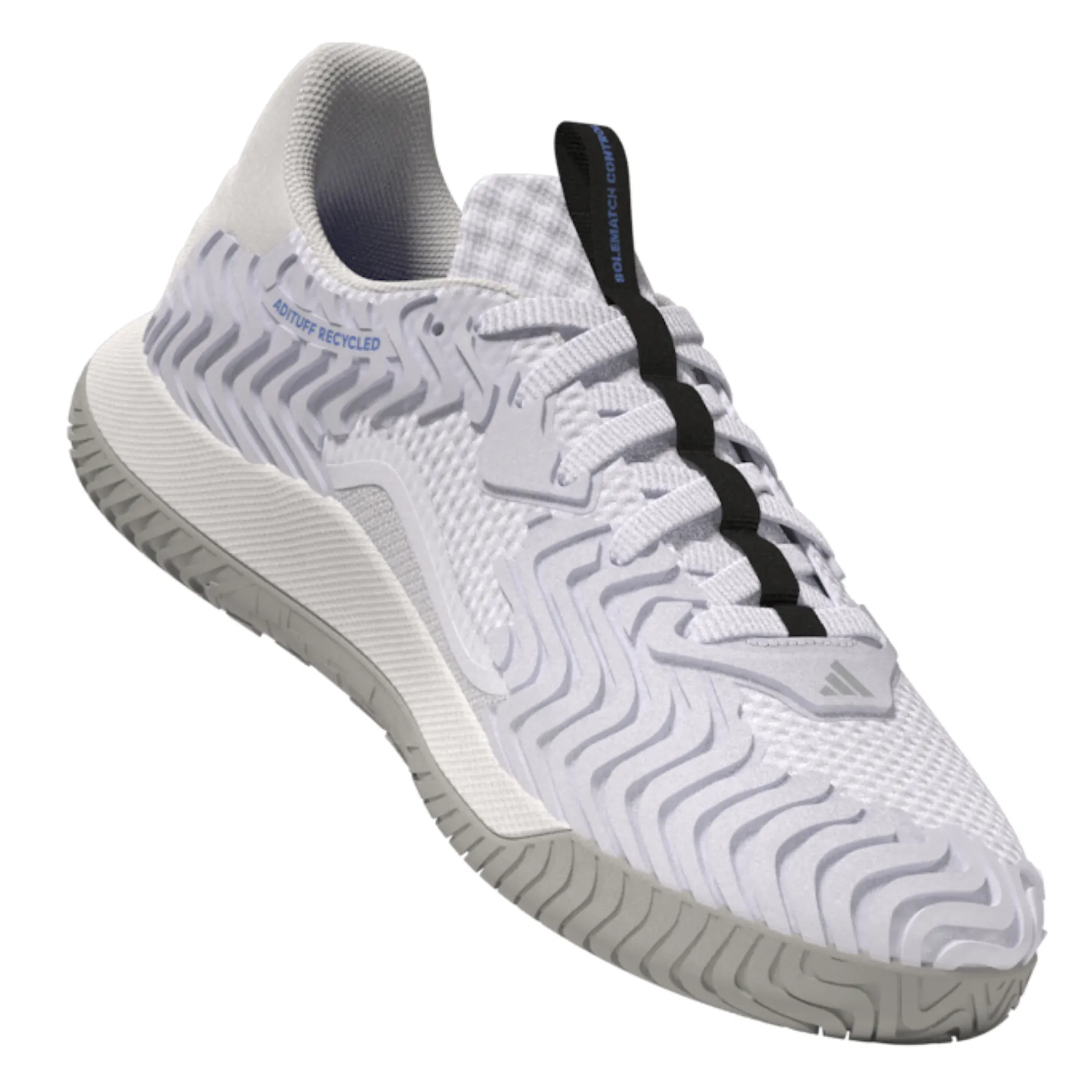 Adidas Performance Sole Match Control Ftw White/Core Black/Lucblu Men Tennis Shoes Customizable Insole Balance Control