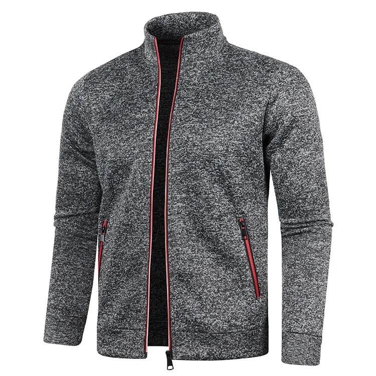 Casual Wear Stylish Hat West Louis? Men's Zipper Knit Long Sleeves Cashmere Sweater