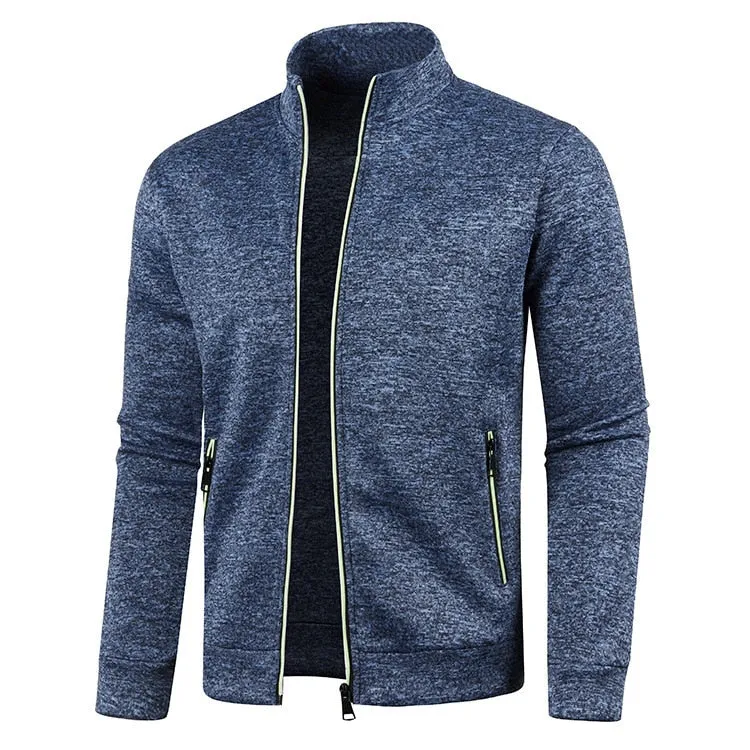 West Louis? Men's Zipper Knit Long Sleeves Cashmere Sweater Trans Glow