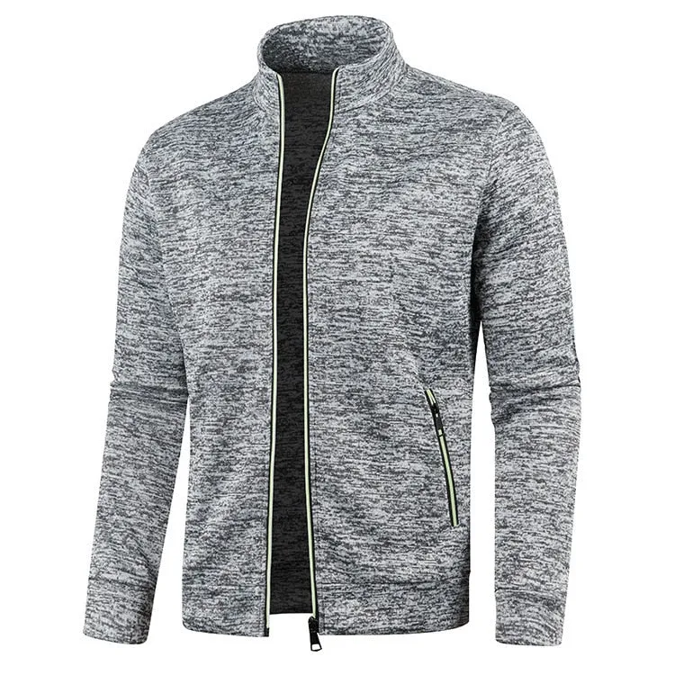 West Louis? Men's Zipper Knit Long Sleeves Cashmere Sweater Minimalist Style