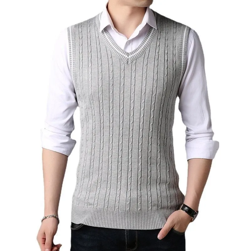 West Louis? Casual Knitted V-Neck Elegant Sweater Vest Low Care EcoFriendlyMaterial