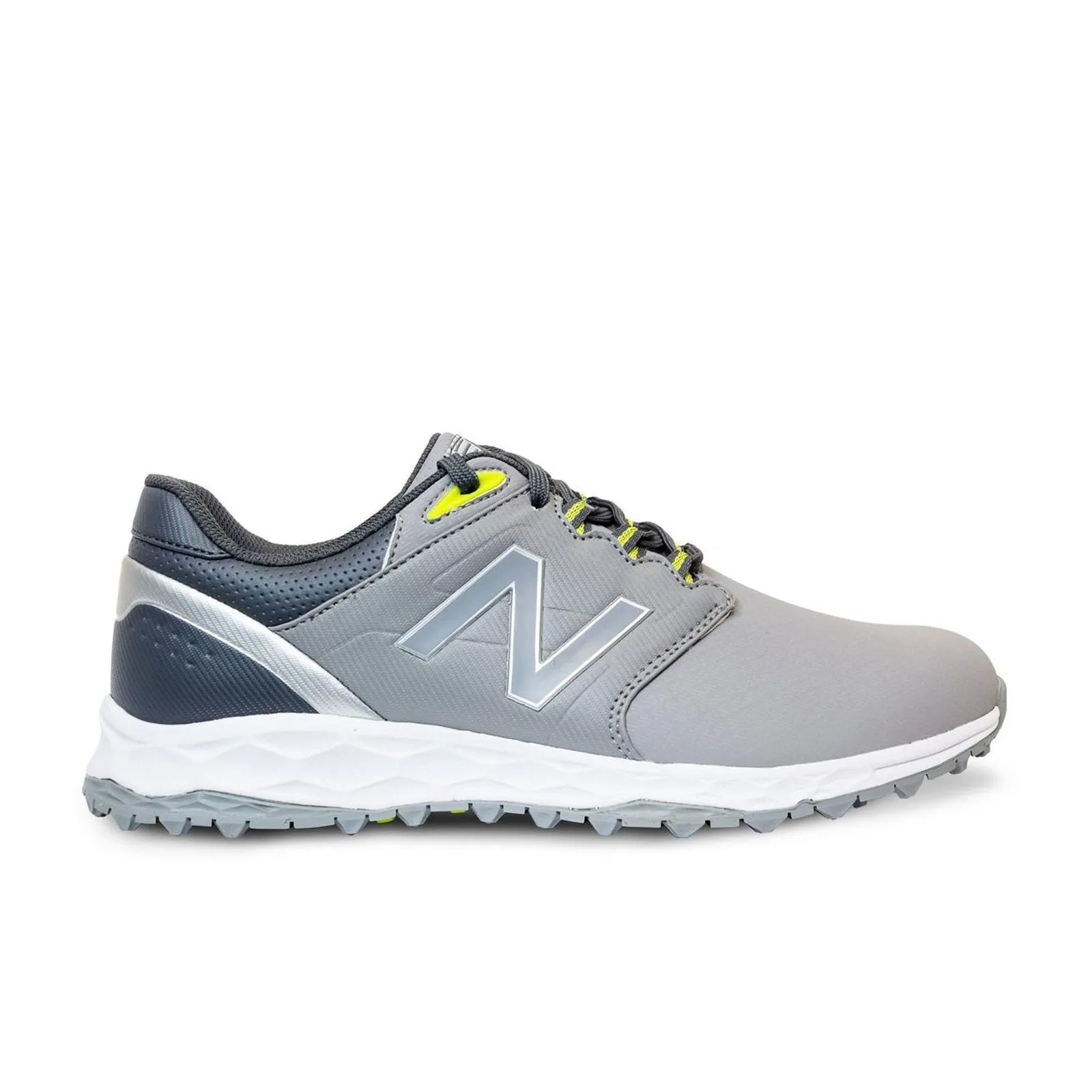 BreathableLining Sun Protection New Balance Mens Fresh Foam Elevate SL Golf Shoe - GREY / YELLOW