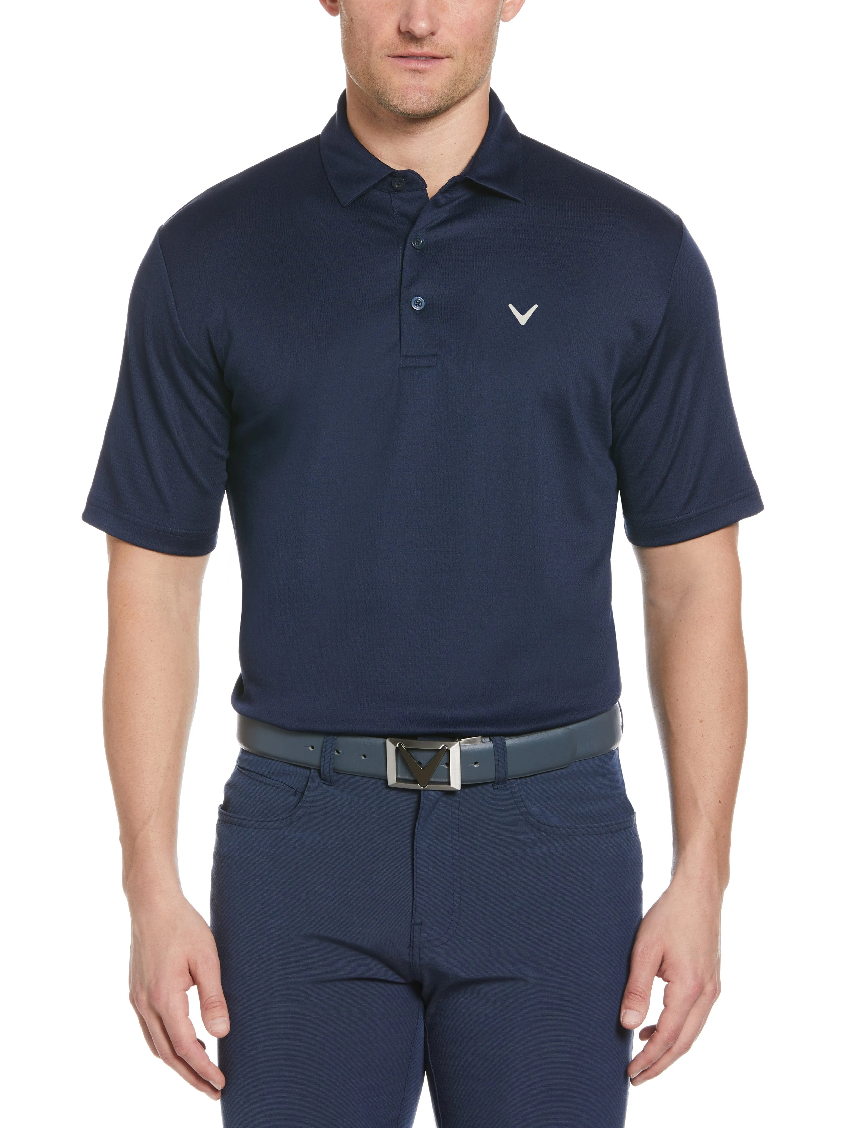 Mens Micro Texture Polo Simple Style