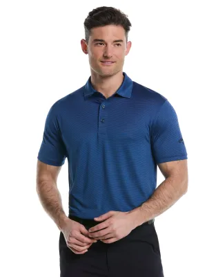 Mens Fine Line Stripe Golf Polo Flexible Wear Weekend Layer