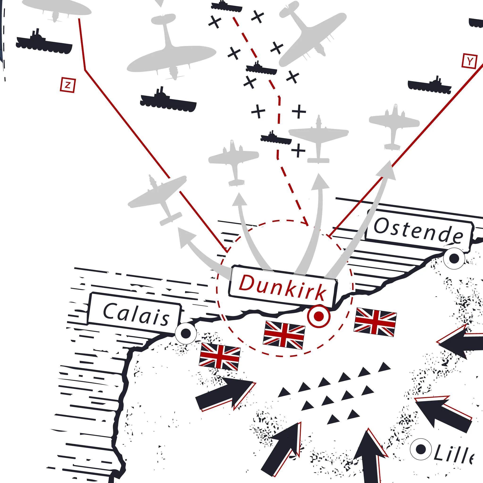 SSAFA - Operation Dynamo 85 (Dunkirk) - Tech Polo DoubleLayered Hem Binding
