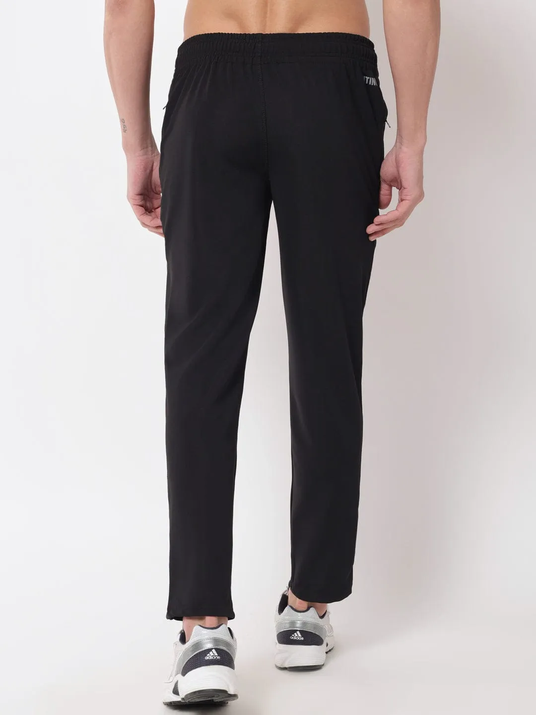 Textured Slim Fit Track Pant - Black Stain Resistant Non-Binding Fit