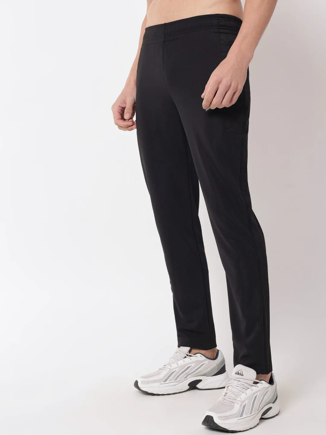 Textured Slim Fit Track Pant - Black Cozy Stretch Fit