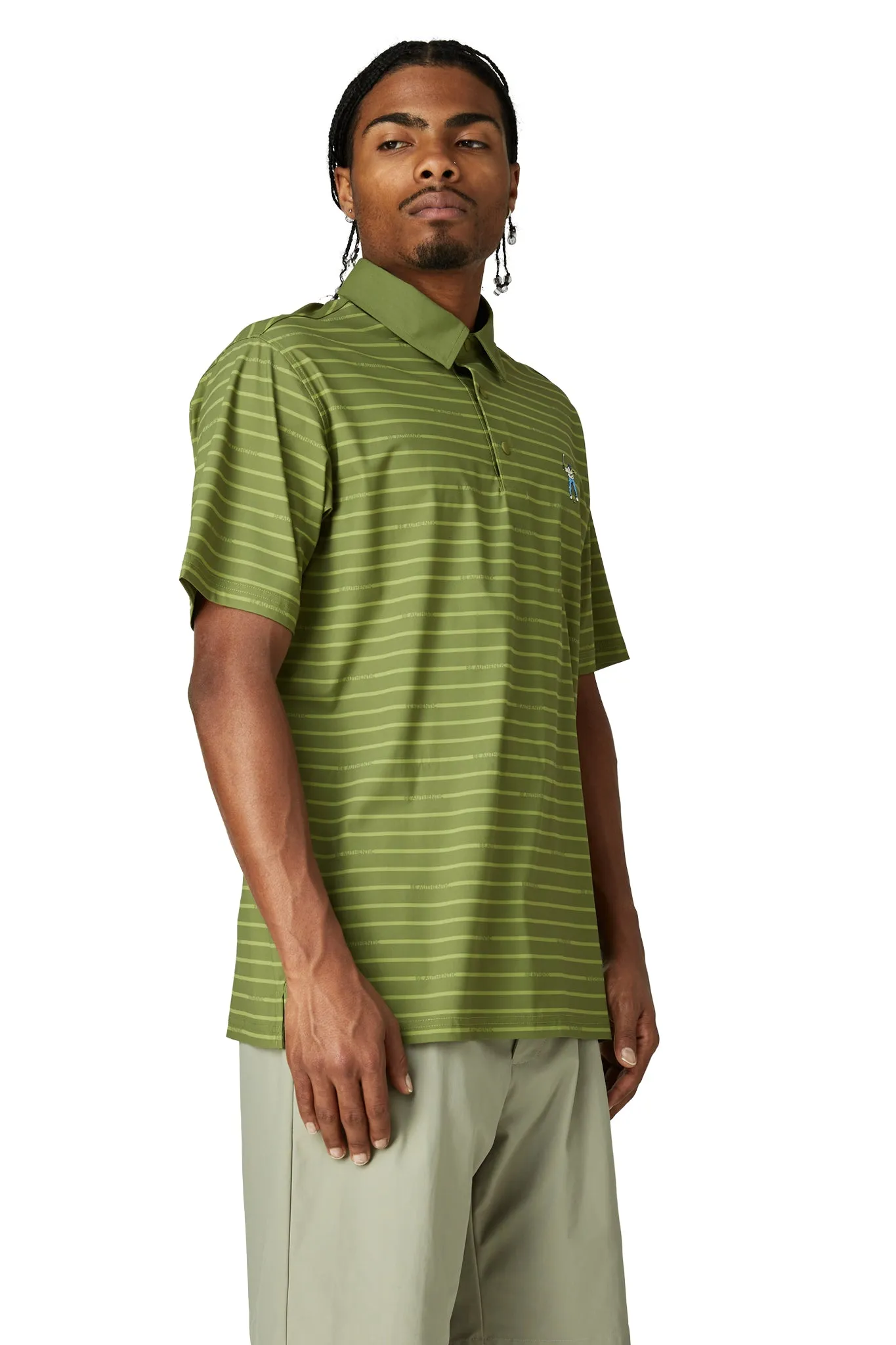Stylish Vibe Street Wear Striped Snap Placket Polo