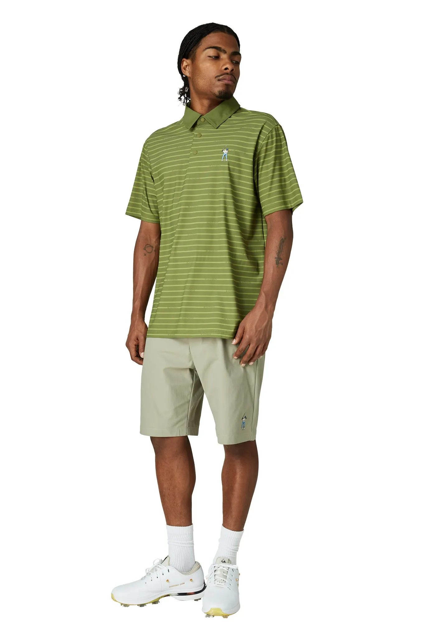 Striped Snap Placket Polo Outdoor top