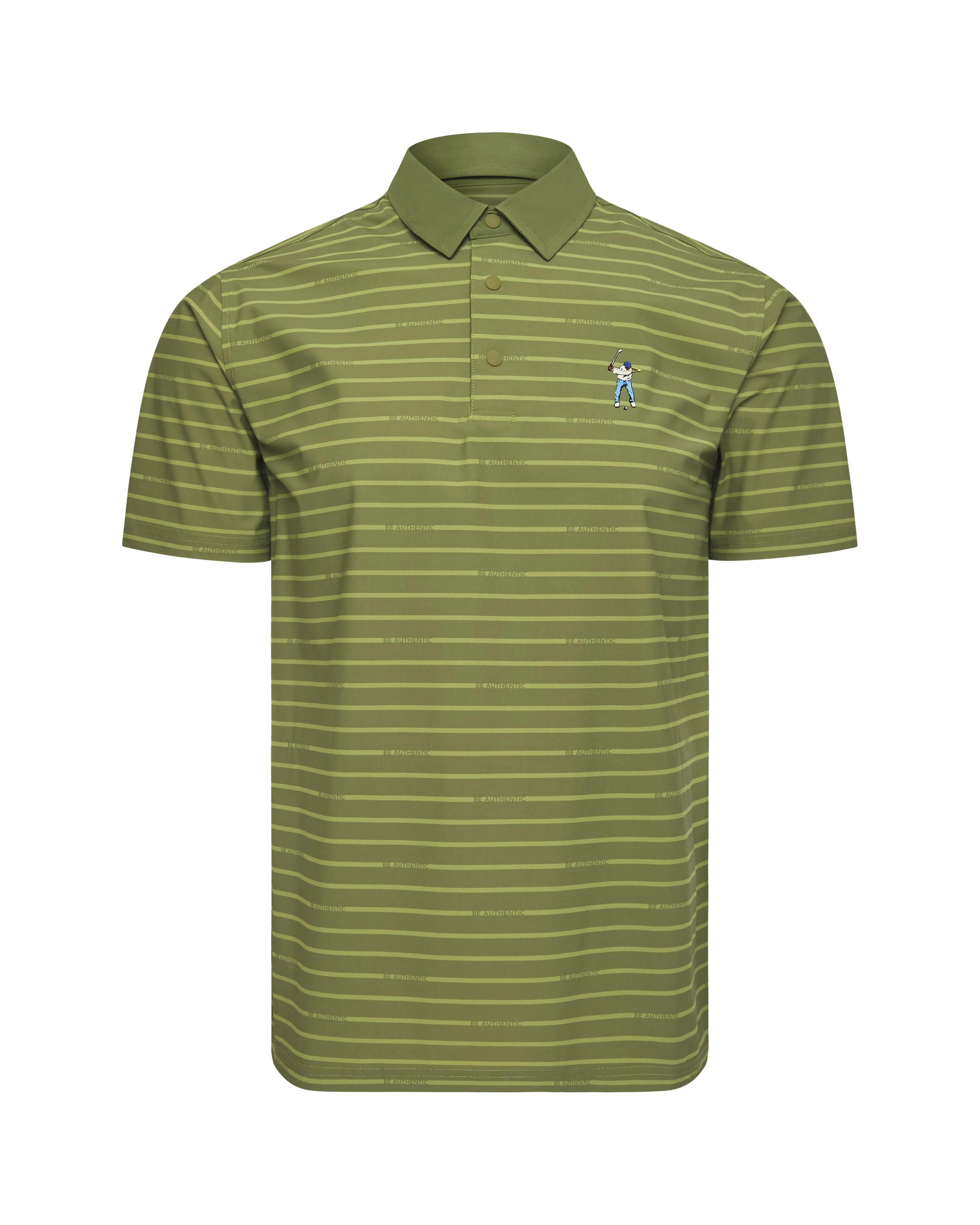 Light Flex Smart Design Striped Snap Placket Polo