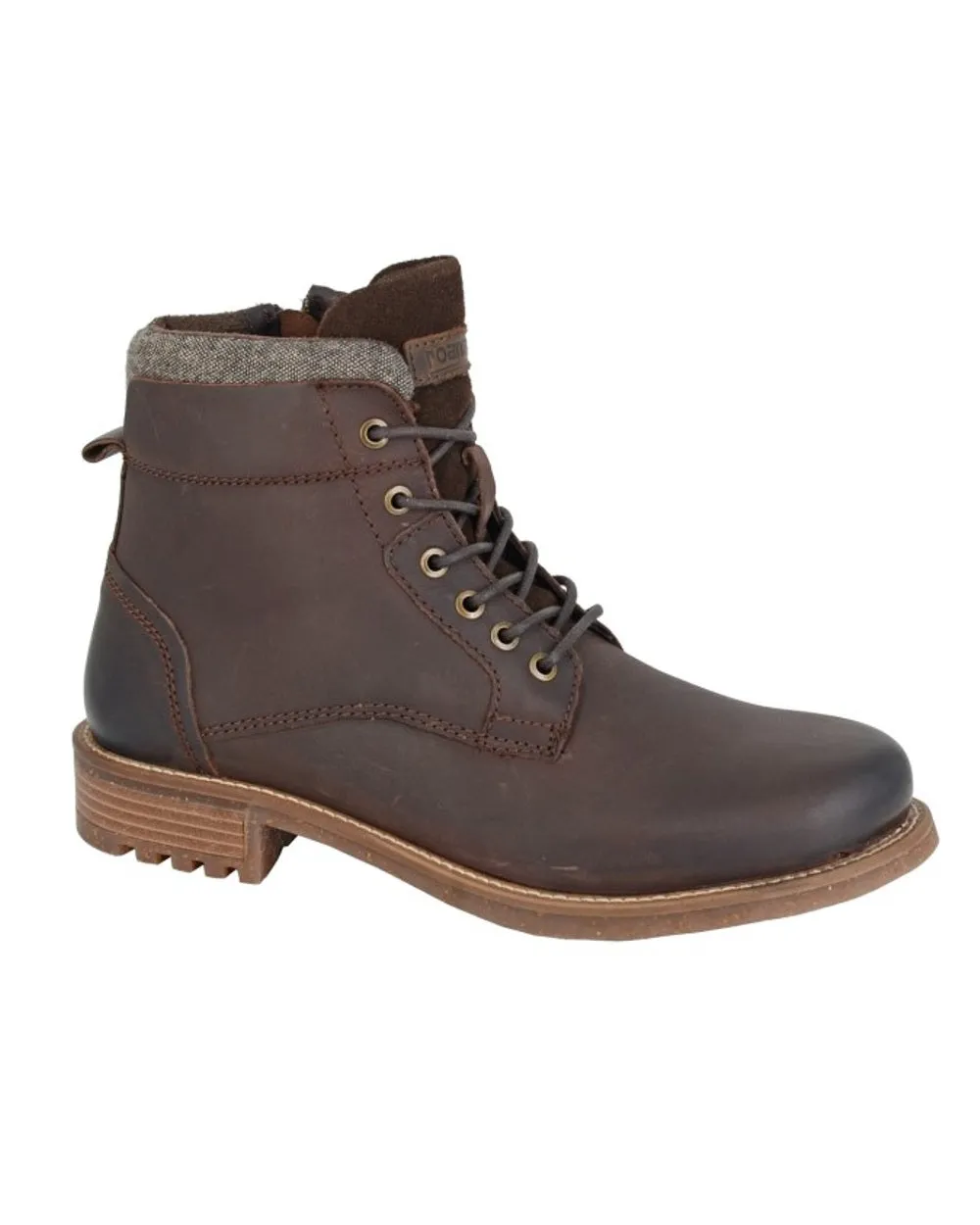 Roamers Mens 6 Eyelet Inside Zip Ankle Boots Contoured Arch Bridge Winter Base